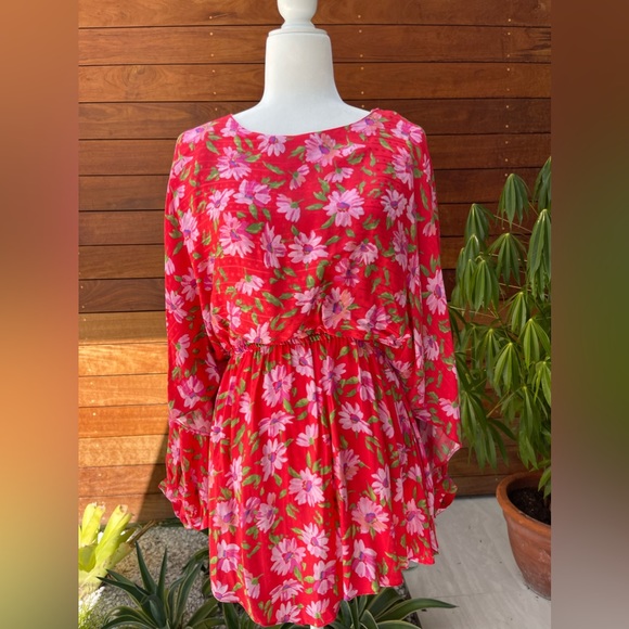 Love Shack Fancy Anila Dress - mambo red size small - Picture 4 of 11